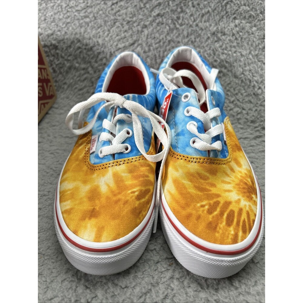 VANS Big Kid Children Era Tie Dye Block Red Blue White Sneaker Shoe Size 3.5 NEW
